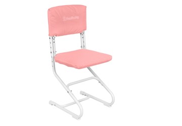 Комплект чехлов на спинку и сиденье стула СУТ.01.040-01 Розовый, Замша в Лабытнанги