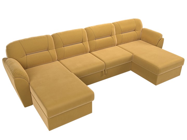 П-образный диван Бостон, Желтый (микровельвет) в Муравленко - изображение 6