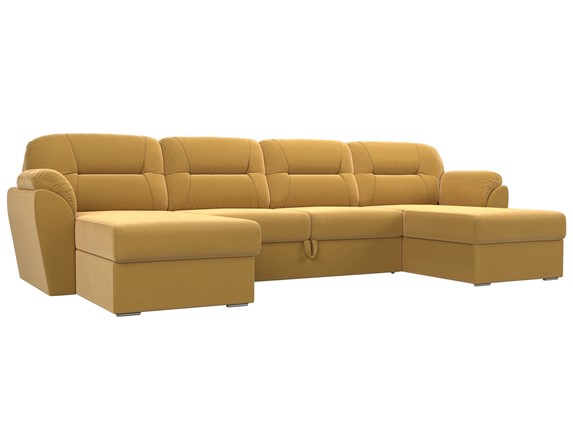 П-образный диван Бостон, Желтый (микровельвет) в Губкинском - изображение