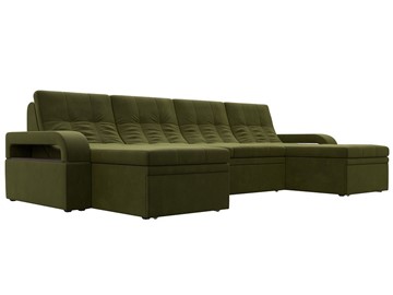 П-образный диван Лига-035 мини, Зеленый (микровельвет) в Надыме