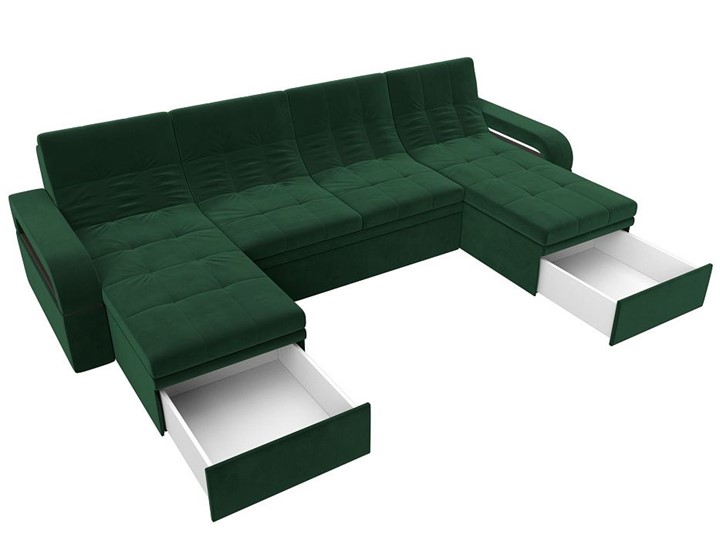 П-образный диван Лига-035 мини, Зеленый (велюр) в Лабытнанги - изображение 2