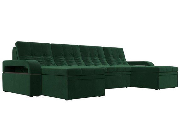 П-образный диван Лига-035 мини, Зеленый (велюр) в Лабытнанги - изображение