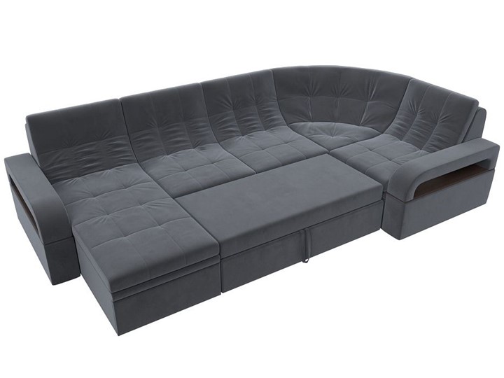 П-образный диван Лига-035, Серый (велюр) в Надыме - изображение 1