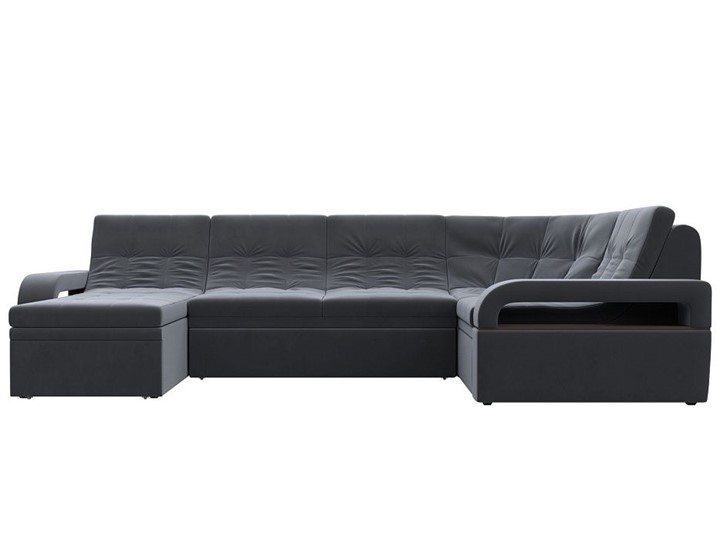 П-образный диван Лига-035, Серый (велюр) в Надыме - изображение 3