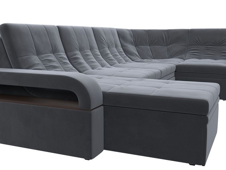 П-образный диван Лига-035, Серый (велюр) в Надыме - изображение 4