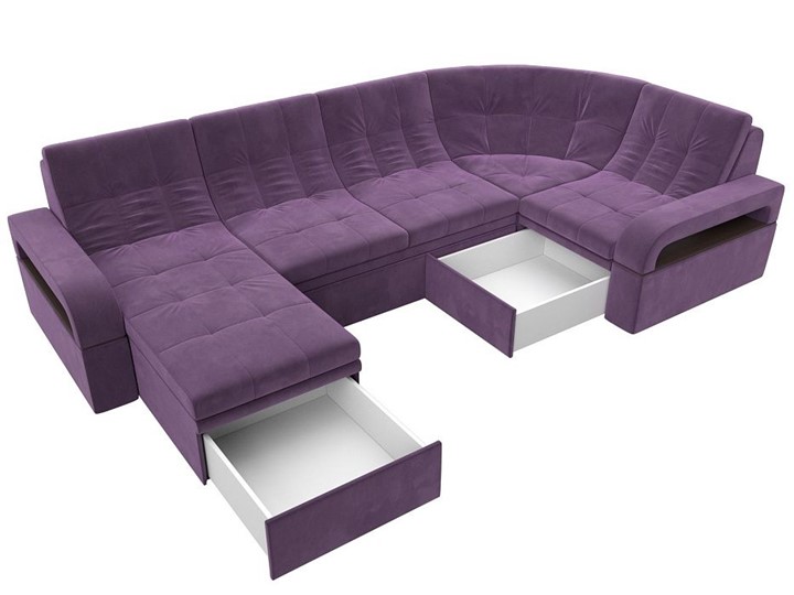 П-образный диван Лига-035, Сиреневый (Микровельвет) в Надыме - изображение 2