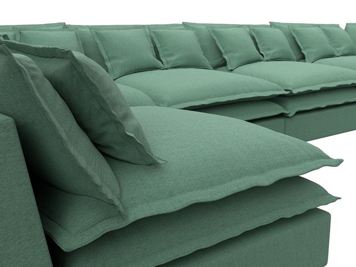 Большой П-образный диван Лига-040, Амур зеленый (рогожка) в Надыме - изображение 3