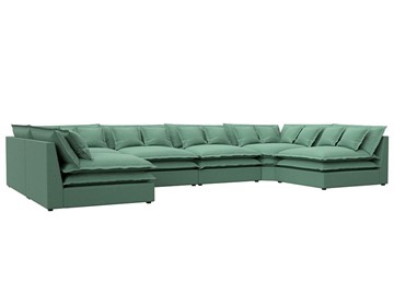 Большой П-образный диван Лига-040, Амур зеленый (рогожка) в Надыме - предосмотр