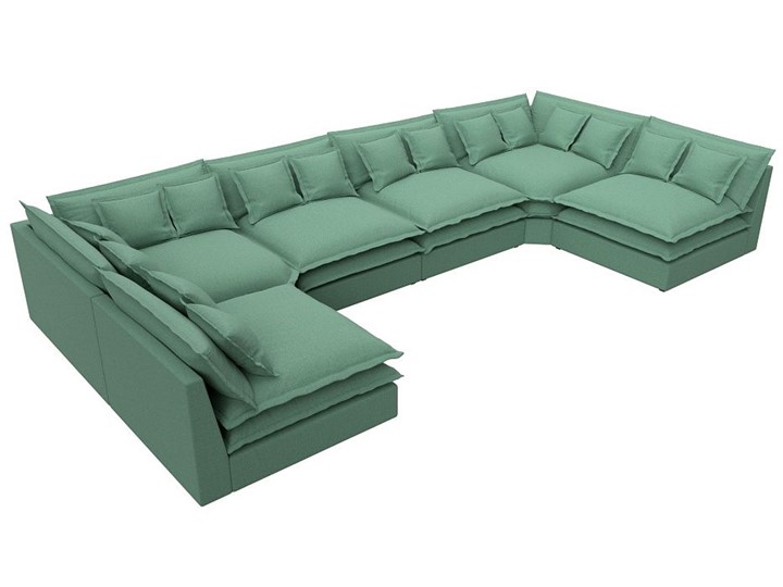 Большой П-образный диван Лига-040, Амур зеленый (рогожка) в Надыме - изображение 4