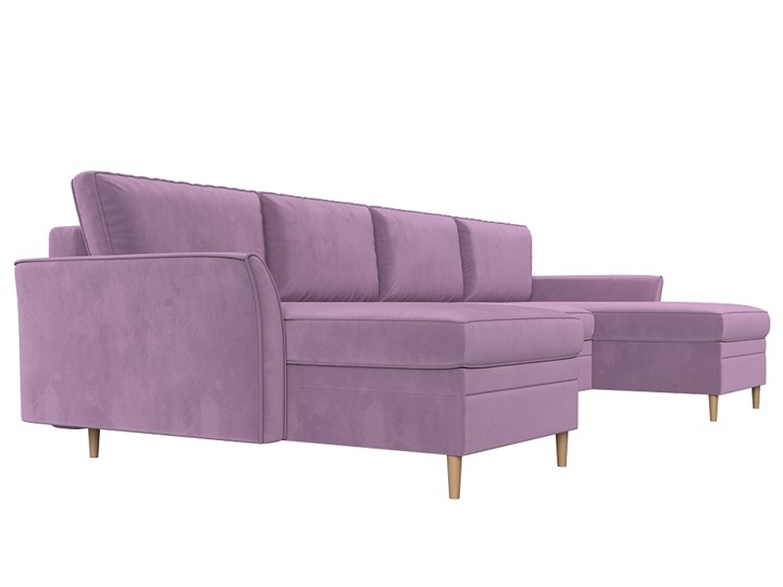 Большой П-образный диван София, Сиреневый (Микровельвет) в Лабытнанги - изображение 2