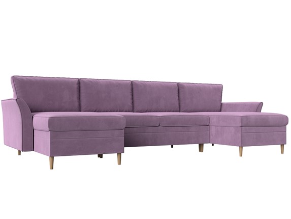 Большой П-образный диван София, Сиреневый (Микровельвет) в Лабытнанги - изображение