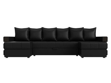 П-образный диван Венеция боннель, Черный (Экокожа) в Тарко-Сале - предосмотр 1
