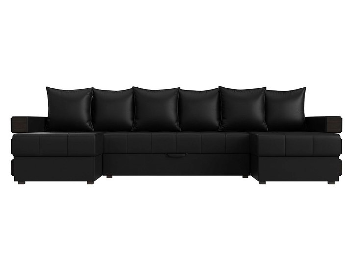 П-образный диван Венеция боннель, Черный (Экокожа) в Тарко-Сале - изображение 1