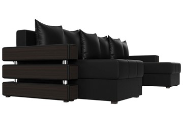 П-образный диван Венеция боннель, Черный (Экокожа) в Тарко-Сале - предосмотр 3