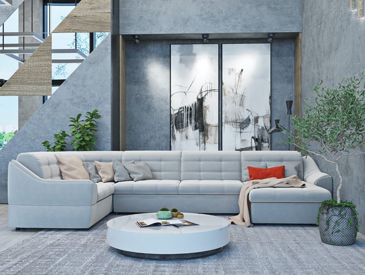 Большой диван с оттоманкой и креслом Антарес 1 ПДУ New в Надыме - изображение 3