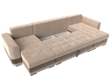 П-образный диван Честер, Бежевый/коричневый (велюр) в Салехарде - предосмотр 6