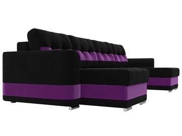 П-образный диван Честер, Черный/фиолетовый (вельвет) в Салехарде - предосмотр 2