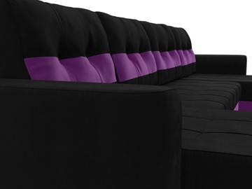 П-образный диван Честер, Черный/фиолетовый (вельвет) в Надыме - предосмотр 3