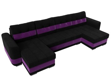 П-образный диван Честер, Черный/фиолетовый (вельвет) в Надыме - предосмотр 4