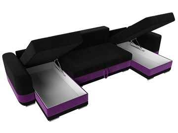 П-образный диван Честер, Черный/фиолетовый (вельвет) в Салехарде - предосмотр 5