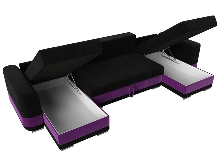 П-образный диван Честер, Черный/фиолетовый (вельвет) в Надыме - изображение 5