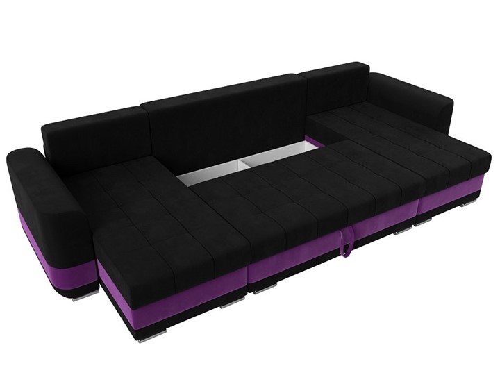 П-образный диван Честер, Черный/фиолетовый (вельвет) в Салехарде - изображение 6