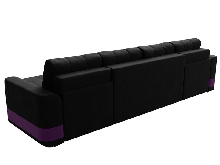 П-образный диван Честер, Черный/фиолетовый (вельвет) в Надыме - изображение 8