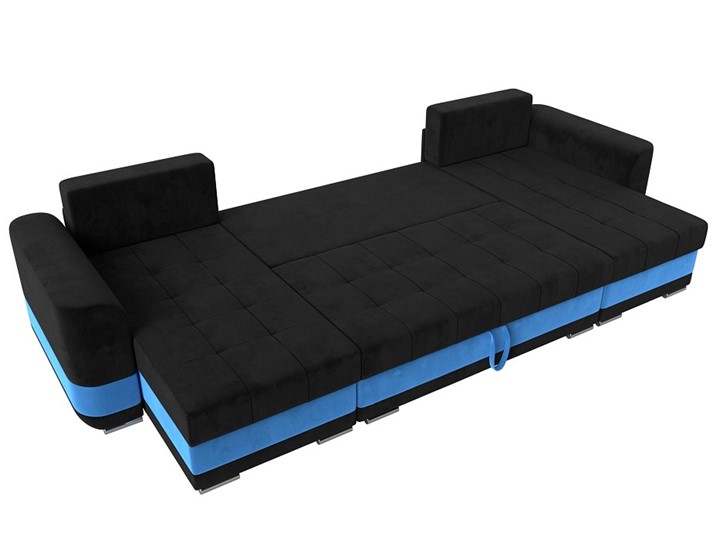 П-образный диван Честер, Черный/голубой (велюр) в Салехарде - изображение 7