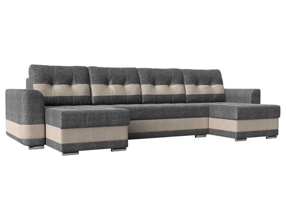 П-образный диван Честер, Серый/бежевый (рогожка) в Надыме - изображение