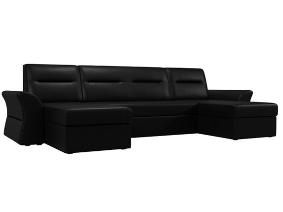 Большой П-образный диван Клайд, Черный (Экокожа) в Лабытнанги - изображение