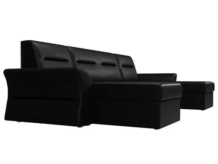 Большой П-образный диван Клайд, Черный (Экокожа) в Лабытнанги - изображение 6