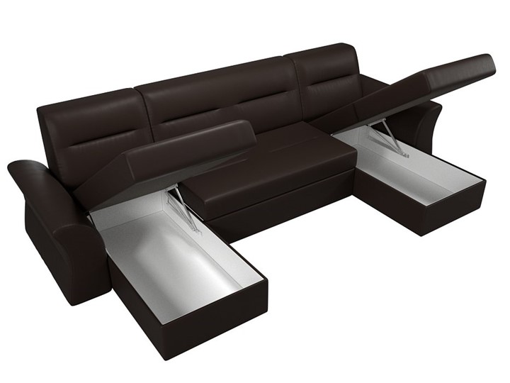 П-образный диван Клайд, Коричневый (Экокожа) в Тарко-Сале - изображение 2