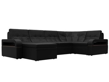 П-образный диван Лига-035, Черный (Экокожа) в Губкинском