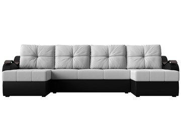 П-образный диван Меркурий П, Белый/черный (экокожа) в Салехарде - предосмотр 1