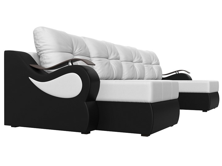 П-образный диван Меркурий П, Белый/черный (экокожа) в Надыме - изображение 2