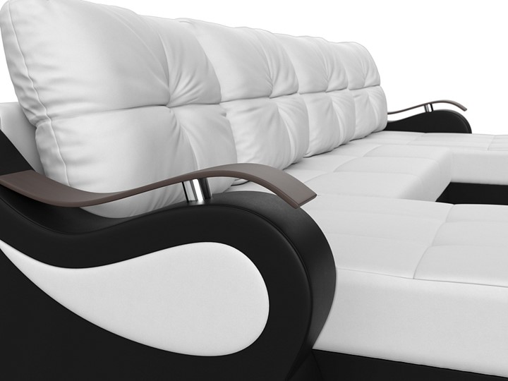 П-образный диван Меркурий П, Белый/черный (экокожа) в Салехарде - изображение 3