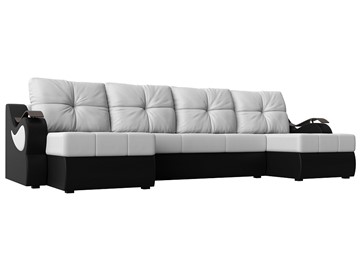 П-образный диван Меркурий П, Белый/черный (экокожа) в Салехарде - предосмотр