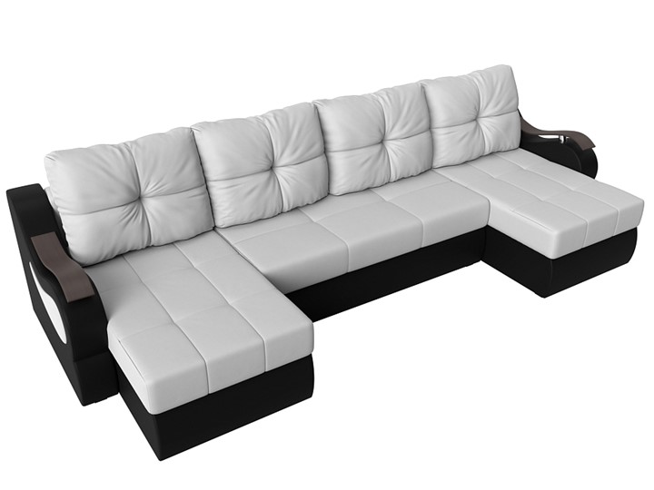 П-образный диван Меркурий П, Белый/черный (экокожа) в Салехарде - изображение 4