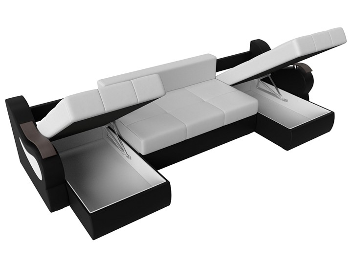 П-образный диван Меркурий П, Белый/черный (экокожа) в Надыме - изображение 6