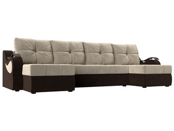 П-образный диван Меркурий П, Бежевый/коричневый (вельвет) в Салехарде