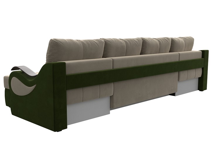 П-образный диван Меркурий П, Бежевый/зеленый (вельвет) в Салехарде - изображение 7