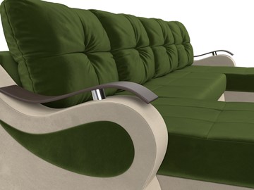 П-образный диван Меркурий П, Зеленый/бежевый (вельвет) в Салехарде - предосмотр 3