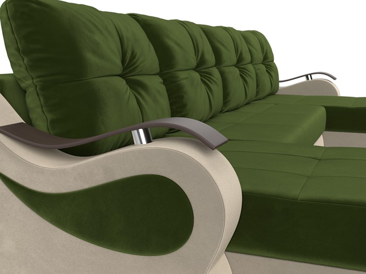П-образный диван Меркурий П, Зеленый/бежевый (вельвет) в Салехарде - изображение 3