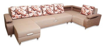 П-образный диван Престиж-15 люкс с полкой в Новом Уренгое