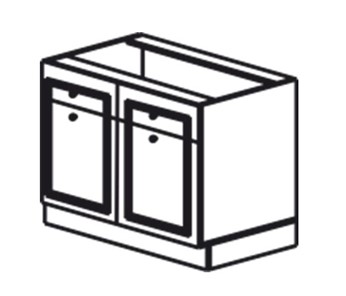 Кухонная тумба Веста рабочая двухдверная с ящиками 820*600*525 мм в Салехарде - предосмотр
