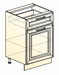 Тумба кухонная Мишель L500 (1 дв. гл. 1 ящ.) эмаль (белый/белый) в Салехарде - предосмотр 1