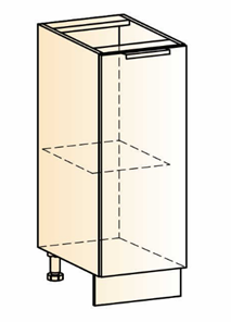 Тумба кухонная Стоун L300 (1 дв.гл.) (белый/джелато софттач) в Салехарде - предосмотр 1