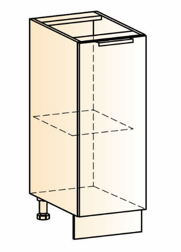 Тумба кухонная Стоун L300 (1 дв.гл.) (белый/джелато софттач) в Салехарде - изображение 1