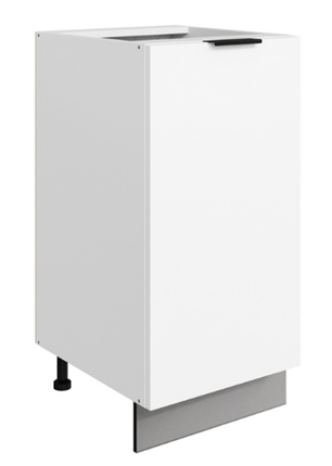 Кухонная тумба Стоун L400 (1 дв.гл.) (белый/джелато софттач) в Салехарде - изображение