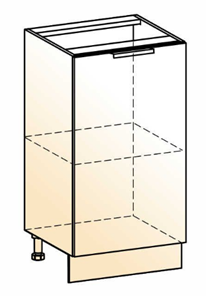 Кухонная тумба Стоун L400 (1 дв.гл.) (белый/джелато софттач) в Салехарде - предосмотр 1